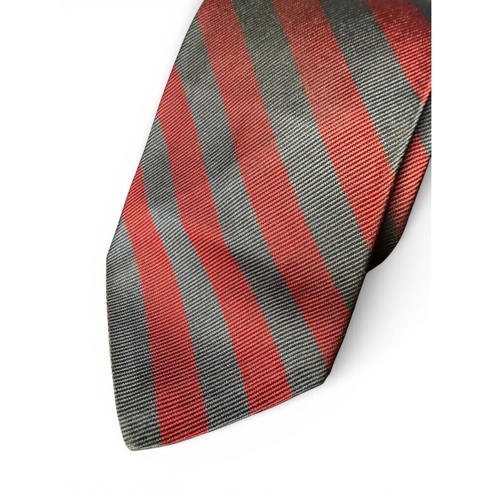 Brooks Brothers Makers All Silk Tie | Vintage Navy & Red Diagonal Stripe England